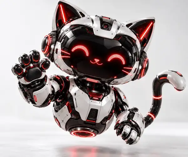 Robot kucing Fawa menyambut anda
