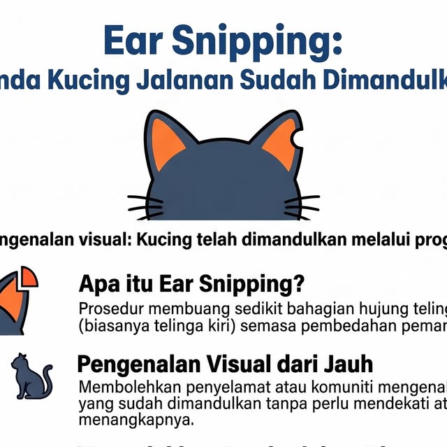 Ear snipping, tanda kucing dimandulkan